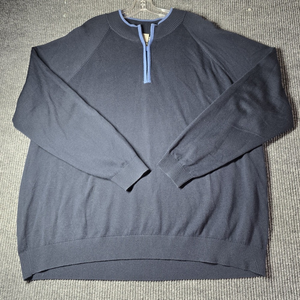 Duluth Trading Co Mens 3XL XXXL Sweater 1/4 Zip Pullover Cotton Blend